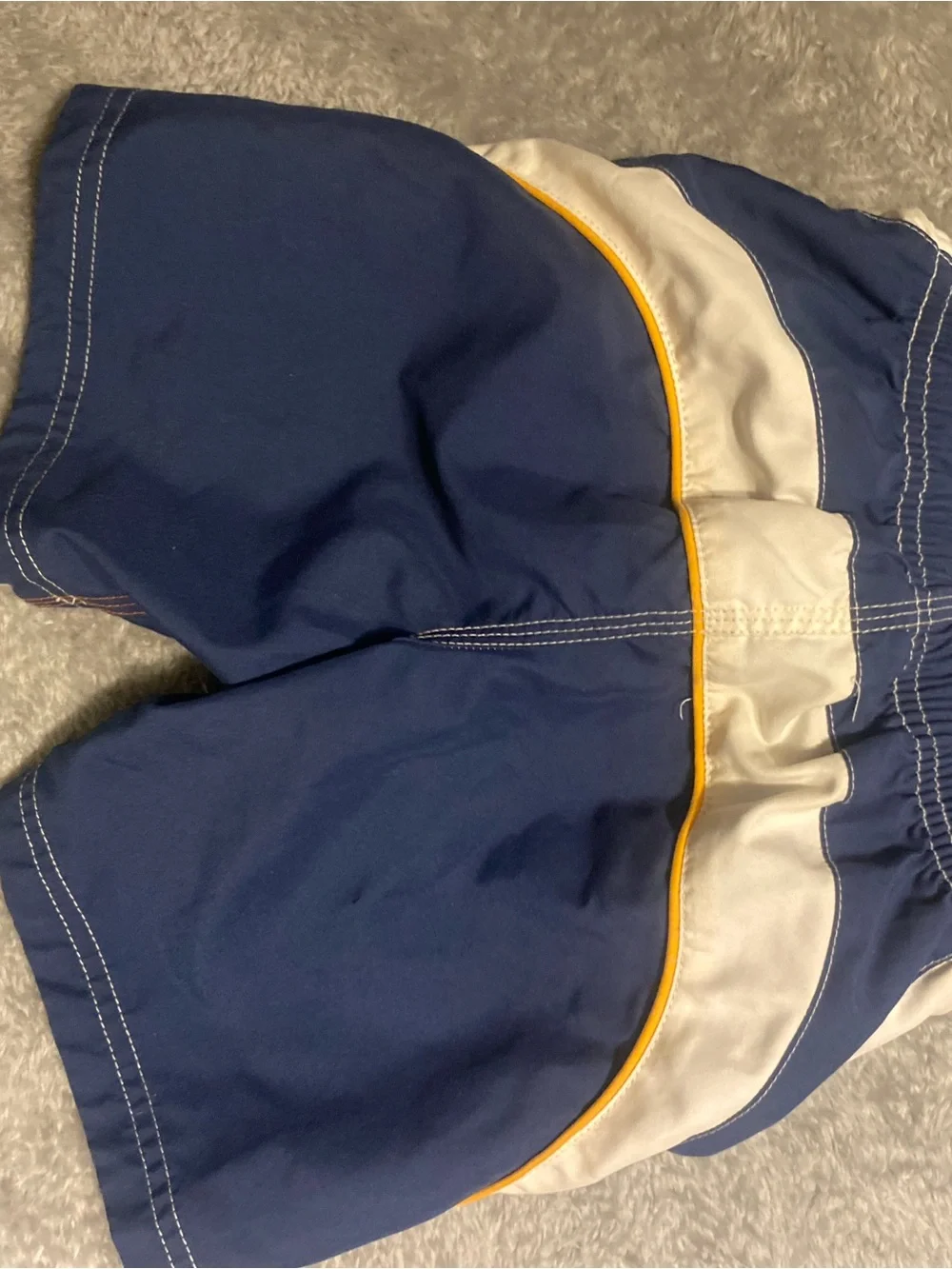 Old Navy Navy, White, and Yellow Kids Swim/Board Shorts